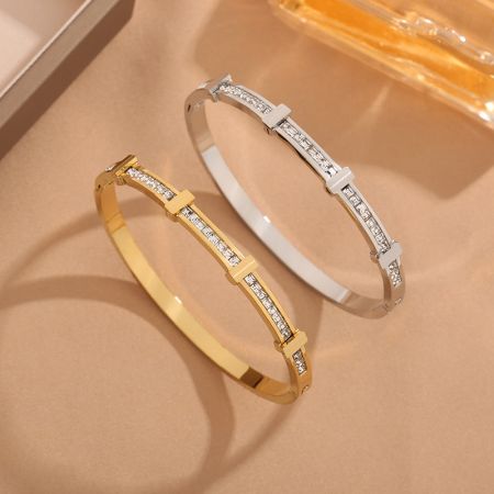 Picture of Pulsera "Geometría" doble capa con circonitas