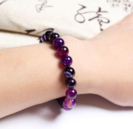 Picture of Pulsera unisex de ágata natural morada estilo étnico