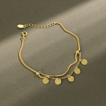 Picture of Pulsera de plata 925 con discos en capas