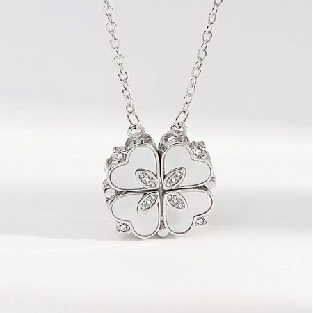 Picture of "Trébol de la Suerte" Collar de Acero con Esmalte