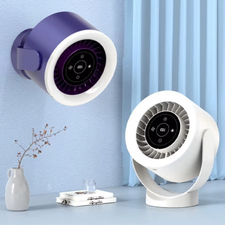 Picture of Adjustable Rechargeable USB Wall Mount Table Fan with LED Display